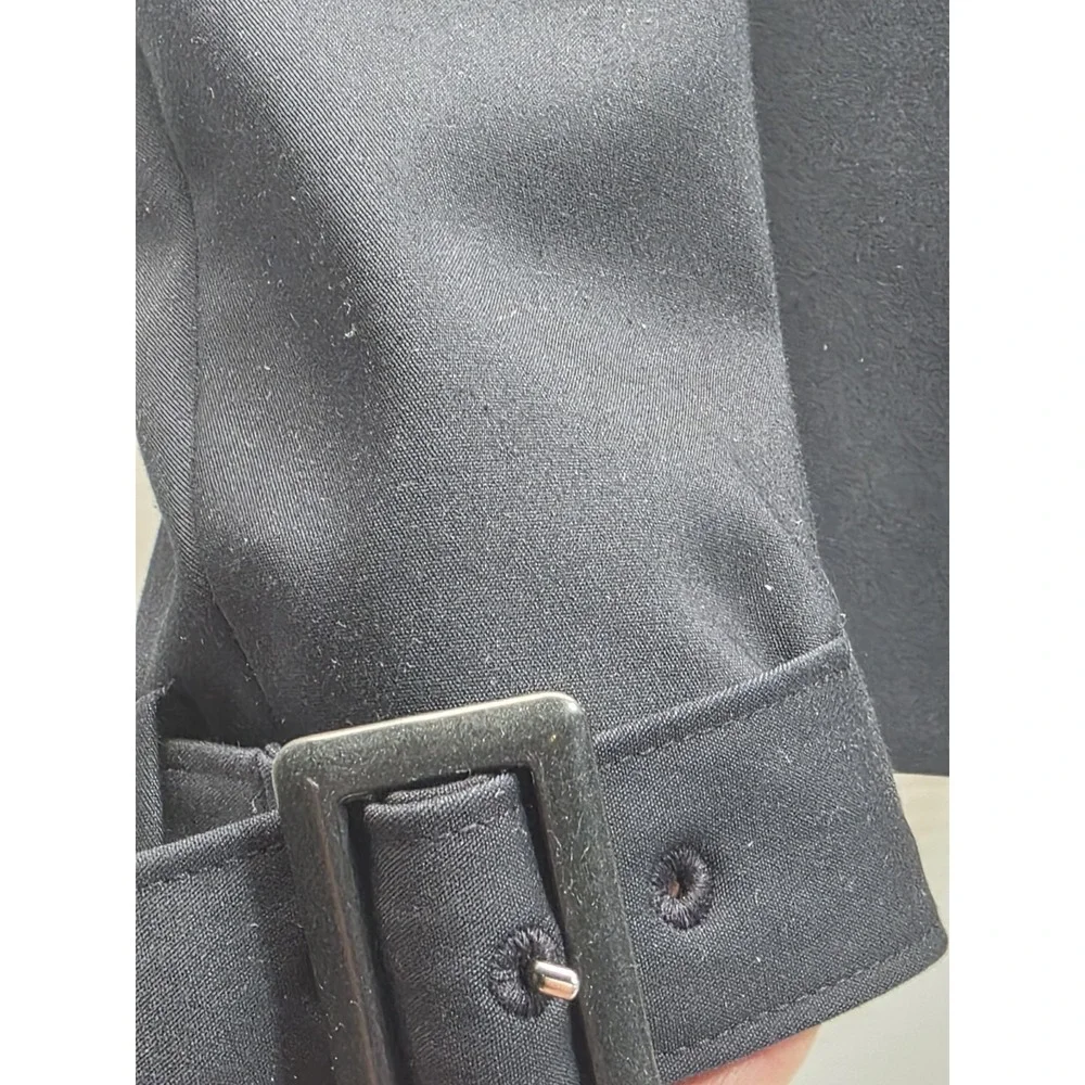 ANN TAYLOR Single‎ Breasted Blazer Womens 2P Lapel Neck Long Sleeve Buckle Blue